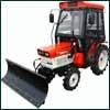 Compact tractor Kubota B1600 4WD used, overhauled and repainted with new snow plow and cab
