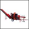 Sawing Machine Splitting Machine Wood Splitter Woodking 40BF Hydro 20t log splitter with petrol engine swiveling conveyor belt and feed belt with hydr. Lowering the chainsaw